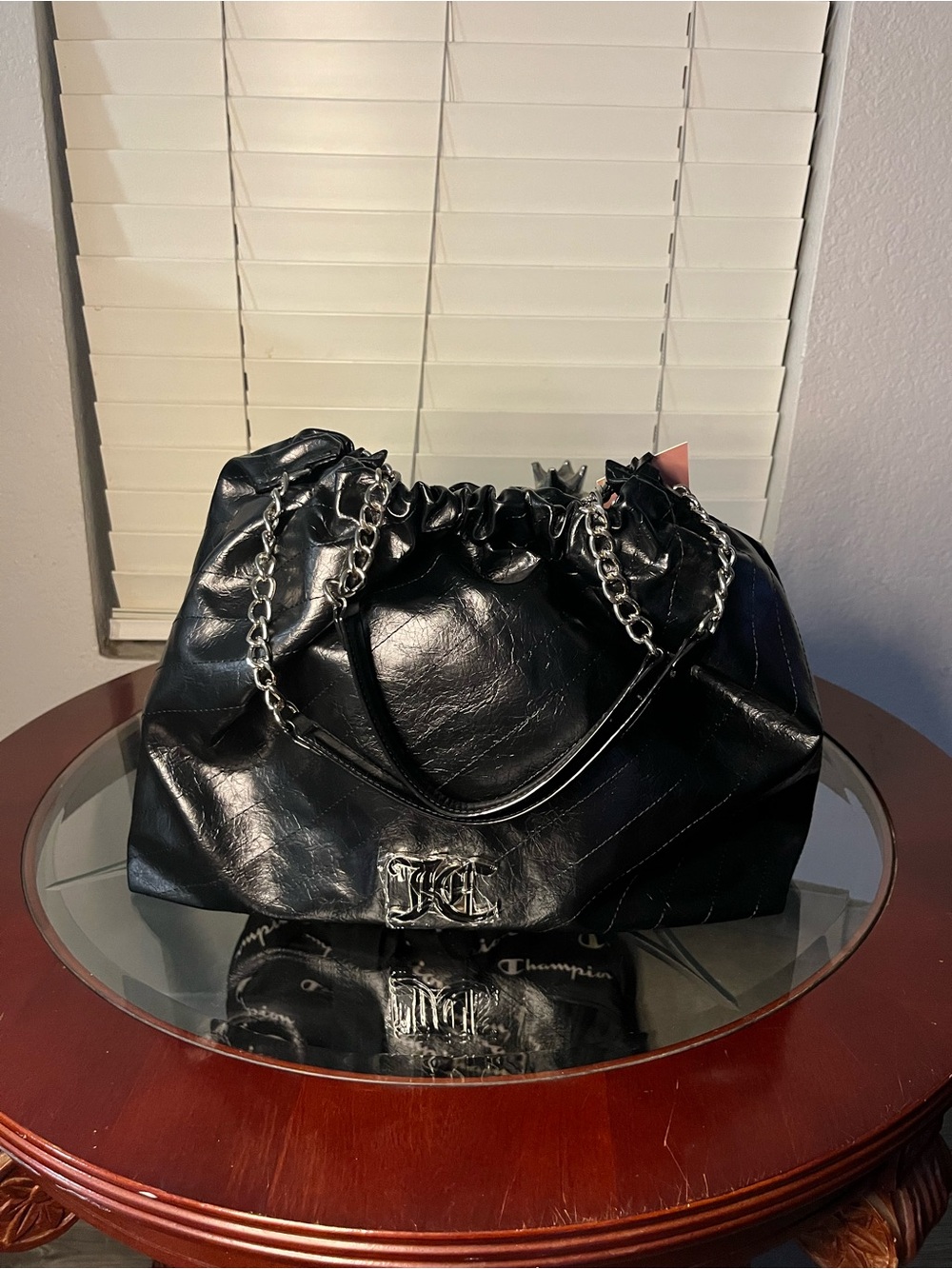 Juicy Couture Black Quilted Chain-Handle Women's Shoulder Bag
